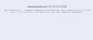 mineminedoctorのかねかね日記